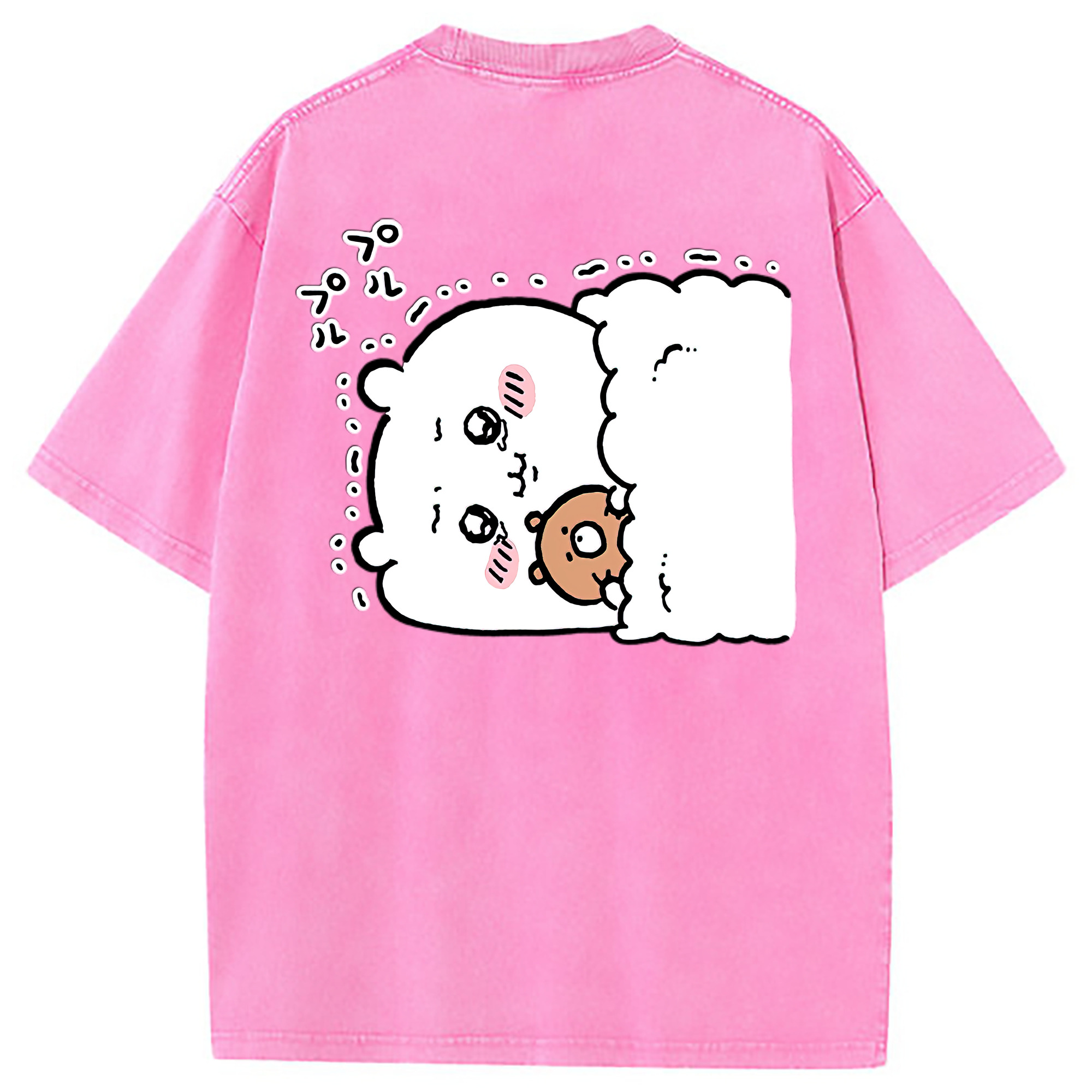 （画像用） ちいかわ ちいかわ Chii-kawa chiikawa 綿100% ヴィンテージ風 半袖Tシャツ（背面プリント）